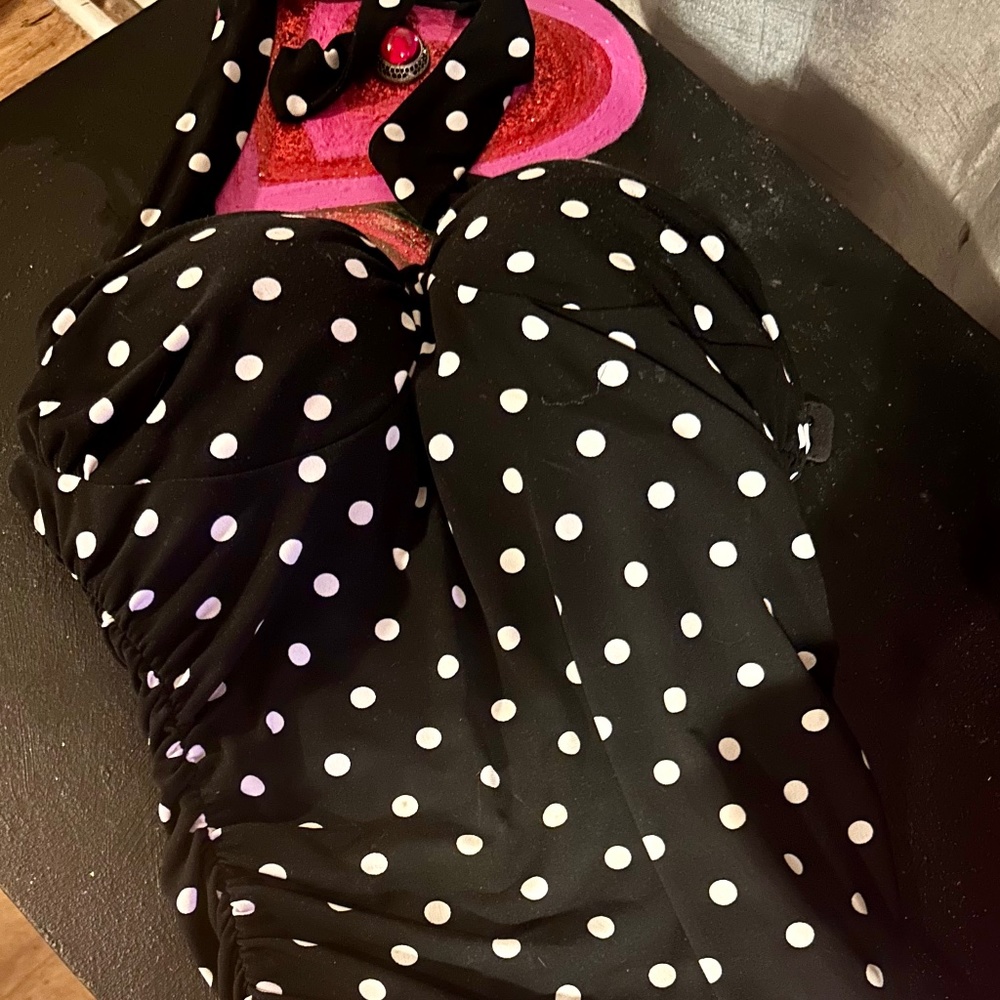 VS polkadot halter top with built-in bra, size 34D